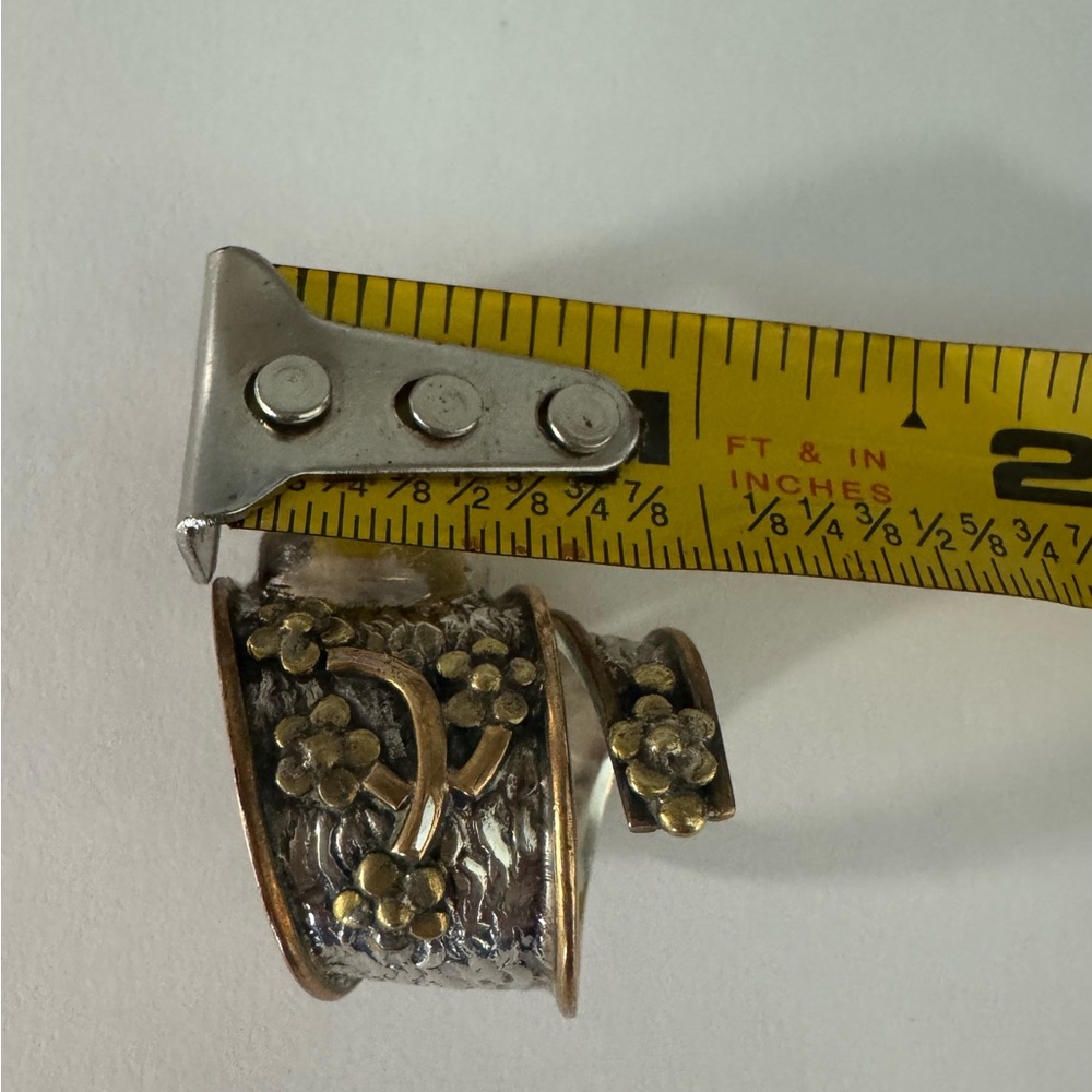 Custom Made Amethyst, Silver, Copper Ring Unique … - image 3